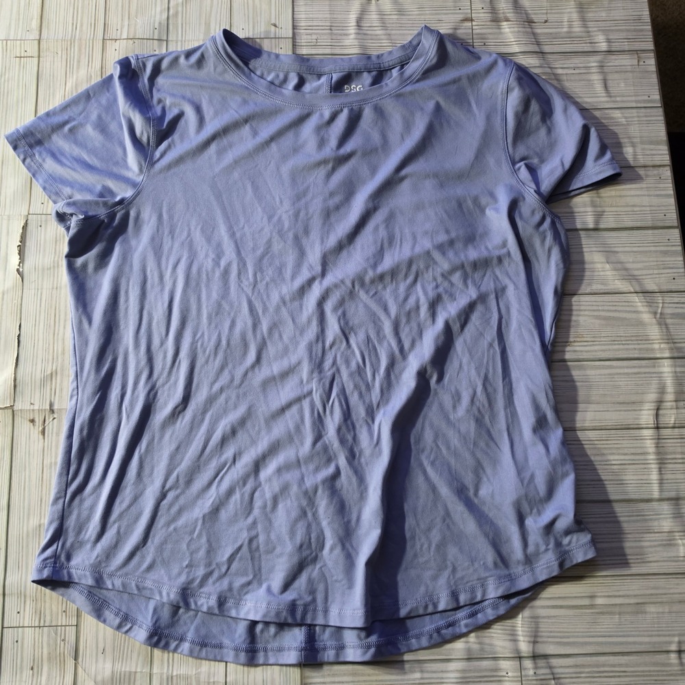 DSG Mens Performance Short Sleeve T-Shirt Purple Large Activewear Crew Neck